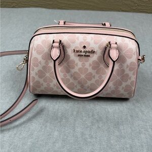 Kate Spade Flower Small Duffle crossbody NWT KG483 Rose Smoke